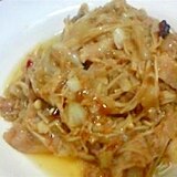 豚肉とエノキの牡蠣油炒め・ピリカラトロミ